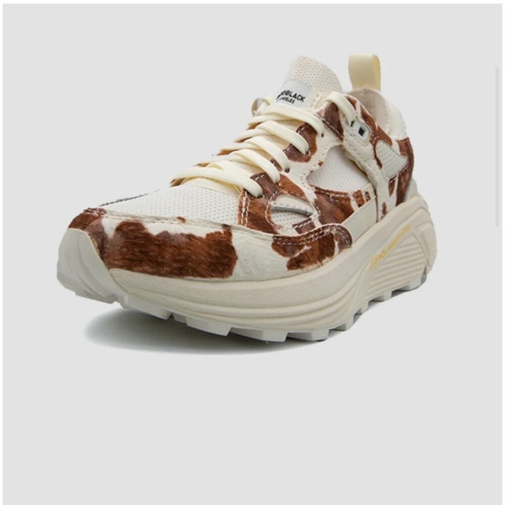 Brandblack Aura Faux Ponyhair Sneakers Brown Cow Size 9 2125 Leather Carbon38